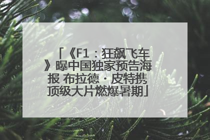 《F1：狂飙飞车》曝中国独家预告海报 布拉德・皮特携顶级大片燃爆暑期