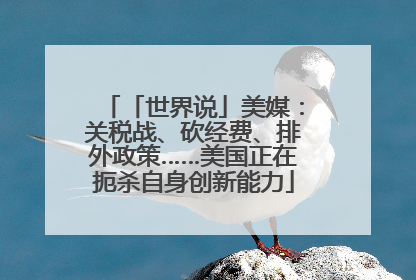 「世界说」美媒：关税战、砍经费、排外政策……美国正在扼杀自身创新能力