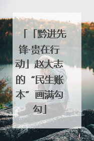 「黔进先锋·贵在行动」赵大志的“民生账本”画满勾勾
