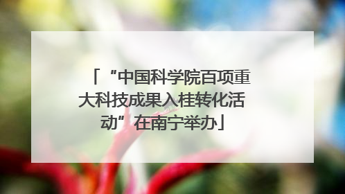 “中国科学院百项重大科技成果入桂转化活动”在南宁举办