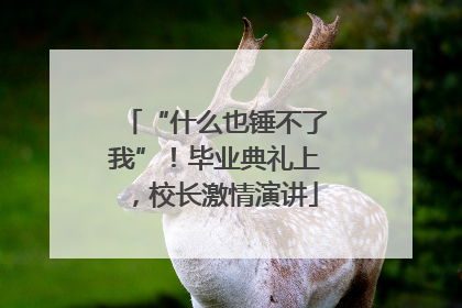 “什么也锤不了我”！毕业典礼上，校长激情演讲