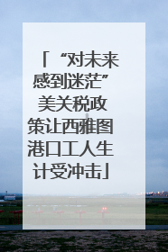 “对未来感到迷茫” 美关税政策让西雅图港口工人生计受冲击