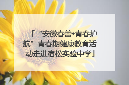 “安徽春蕾•青春护航”青春期健康教育活动走进宿松实验中学