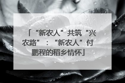 “新农人”共筑“兴农路”：“新农人”付鹏程的稻乡情怀