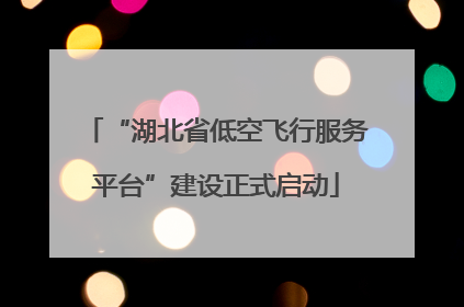 “湖北省低空飞行服务平台”建设正式启动