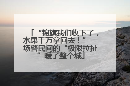 “锦旗我们收下了，水果千万拿回去！”一场警民间的“极限拉扯”暖了整个城