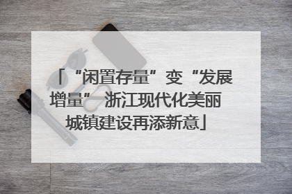“闲置存量”变“发展增量” 浙江现代化美丽城镇建设再添新意