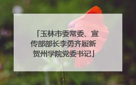 玉林市委常委、宣传部部长李勇齐履新贺州学院党委书记