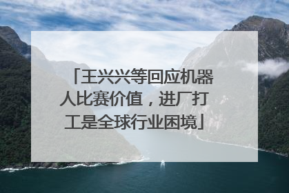 王兴兴等回应机器人比赛价值，进厂打工是全球行业困境