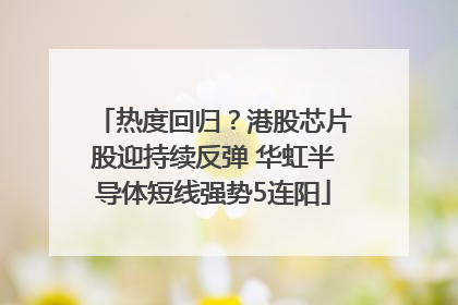 热度回归？港股芯片股迎持续反弹 华虹半导体短线强势5连阳