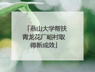 燕山大学帮扶青龙花厂峪村取得新成效