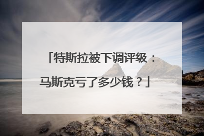 特斯拉被下调评级：马斯克亏了多少钱？