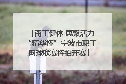 甬工健体 惠聚活力“精华杯”宁波市职工网球联赛挥拍开赛