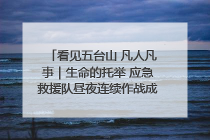 看见五台山 凡人凡事｜生命的托举 应急救援队昼夜连续作战成功救出两批被困游客