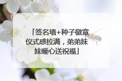 签名墙+种子徽章仪式感拉满，弟弟妹妹暖心送祝福