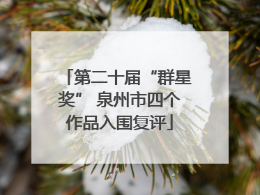 第二十届“群星奖” 泉州市四个作品入围复评