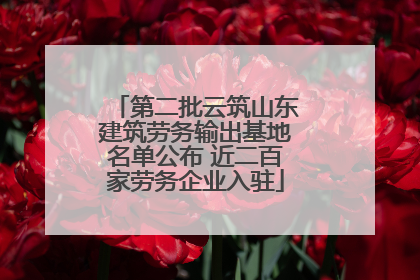 第二批云筑山东建筑劳务输出基地名单公布 近二百家劳务企业入驻