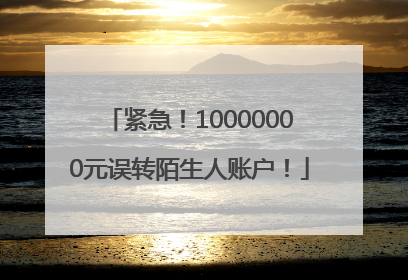 紧急！10000000元误转陌生人账户！