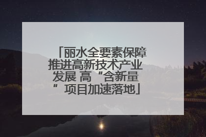 丽水全要素保障推进高新技术产业发展 高“含新量”项目加速落地