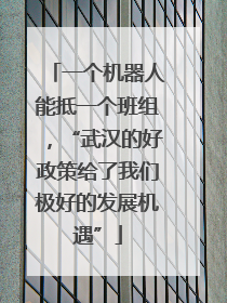 一个机器人能抵一个班组，“武汉的好政策给了我们极好的发展机遇”
