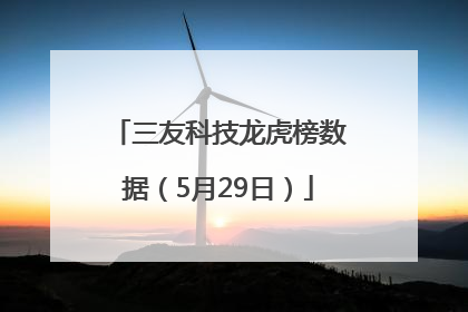 三友科技龙虎榜数据（5月29日）