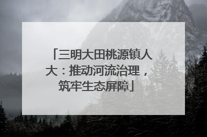 三明大田桃源镇人大：推动河流治理，筑牢生态屏障