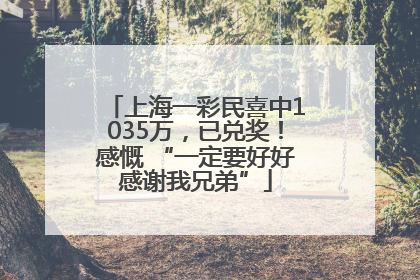 上海一彩民喜中1035万，已兑奖！感慨 “一定要好好感谢我兄弟”
