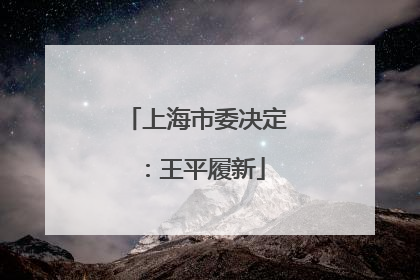 上海市委决定：王平履新