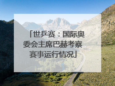 世乒赛：国际奥委会主席巴赫考察赛事运行情况