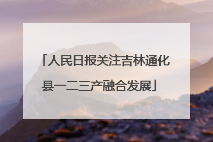 人民日报关注吉林通化县一二三产融合发展