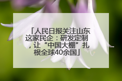 人民日报关注山东这家民企：研发定制，让“中国大棚”扎根全球40余国