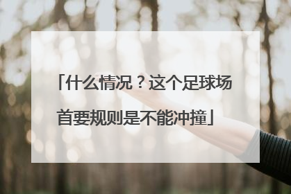 什么情况？这个足球场首要规则是不能冲撞