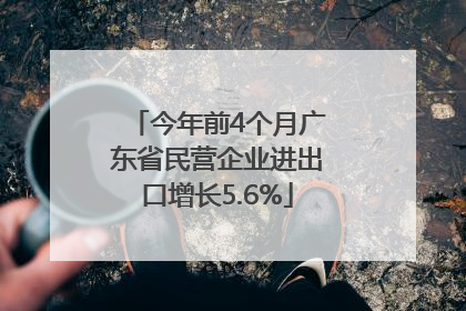 今年前4个月广东省民营企业进出口增长5.6%