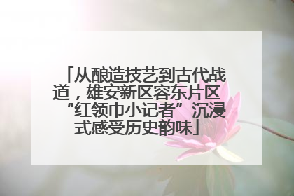 从酿造技艺到古代战道，雄安新区容东片区“红领巾小记者”沉浸式感受历史韵味