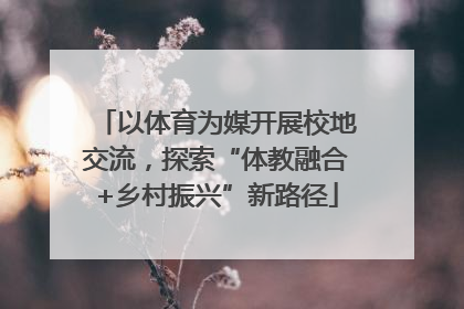 以体育为媒开展校地交流，探索“体教融合+乡村振兴”新路径