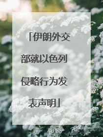 伊朗外交部就以色列侵略行为发表声明