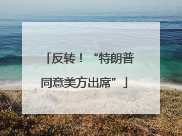 反转！“特朗普同意美方出席”