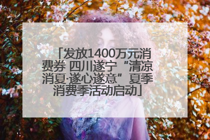 发放1400万元消费券 四川遂宁“清凉消夏·遂心遂意”夏季消费季活动启动