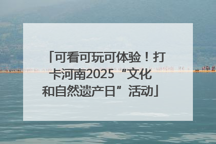 可看可玩可体验！打卡河南2025“文化和自然遗产日”活动