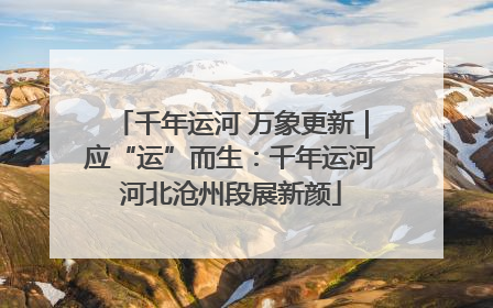 千年运河 万象更新｜应“运”而生：千年运河河北沧州段展新颜