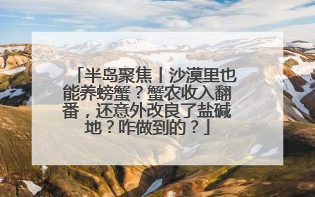 半岛聚焦丨沙漠里也能养螃蟹？蟹农收入翻番，还意外改良了盐碱地？咋做到的？