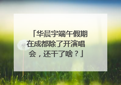 华晨宇端午假期在成都除了开演唱会，还干了啥？