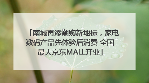 南城再添潮购新地标，家电数码产品先体验后消费 全国最大京东MALL开业