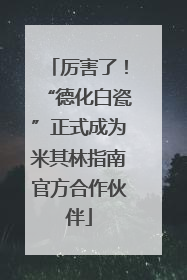 厉害了！“德化白瓷”正式成为米其林指南官方合作伙伴