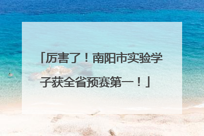 厉害了！南阳市实验学子获全省预赛第一！