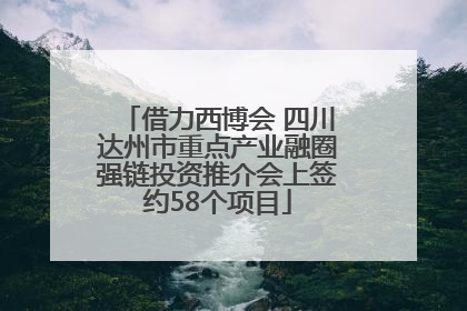借力西博会 四川达州市重点产业融圈强链投资推介会上签约58个项目