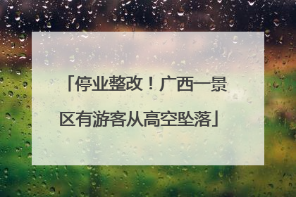 停业整改！广西一景区有游客从高空坠落