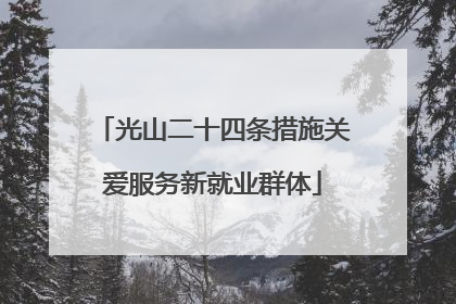 光山二十四条措施关爱服务新就业群体