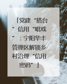 党建“搭台”信用“唱戏”：宁阳华丰管理区解锁乡村治理“信用密码”