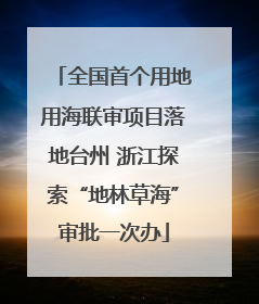 全国首个用地用海联审项目落地台州 浙江探索“地林草海”审批一次办